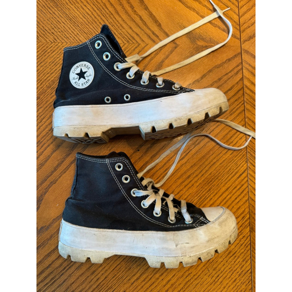 Converse High Top Sneakers Women's Size 6 Black - Picture 3 of 9
